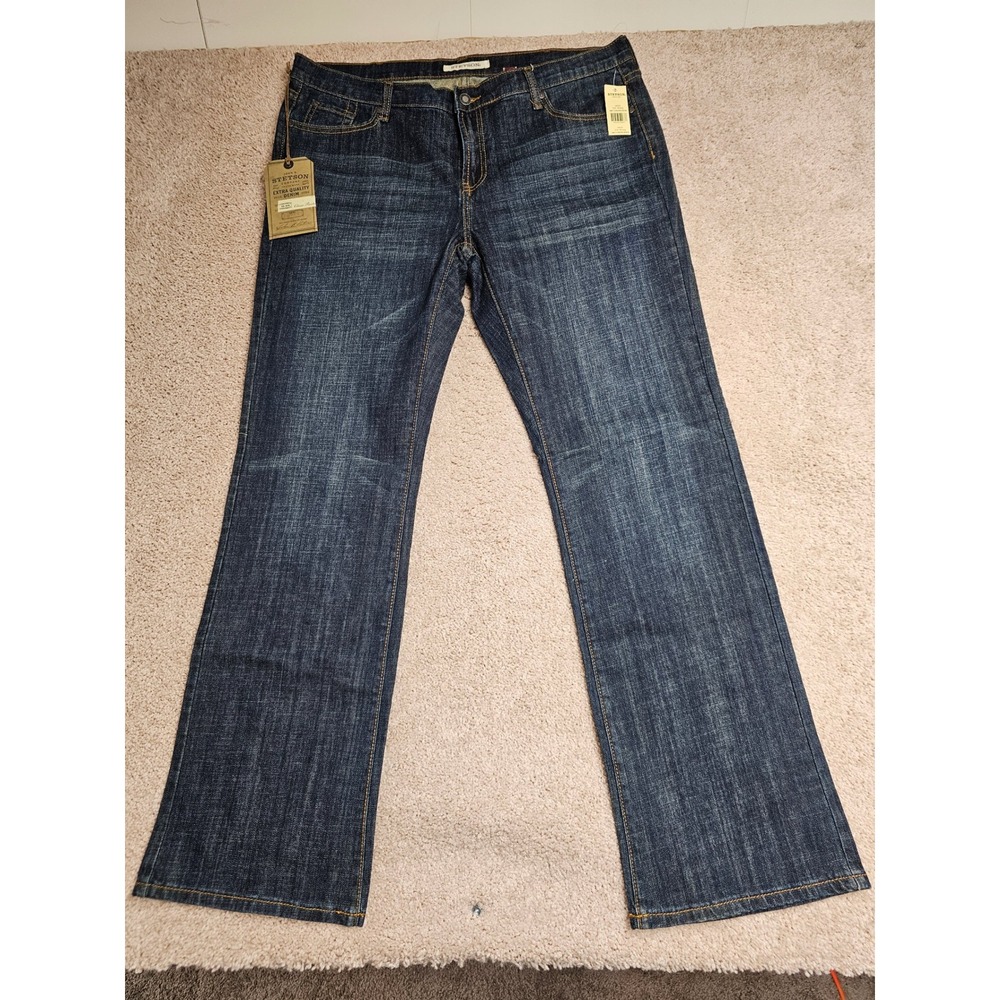 Stetson No. 816 Classic Bootcut Jeans Womens 18 Long Dark Wash Stretch Denim
